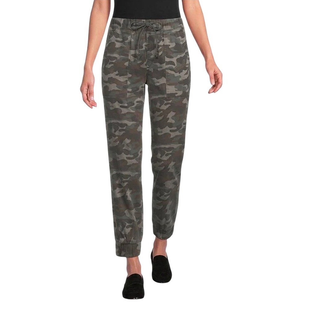 Bella Dahl Jogger Pants L Camo Green Tencel Blend Drawstring Gorpcore Utility